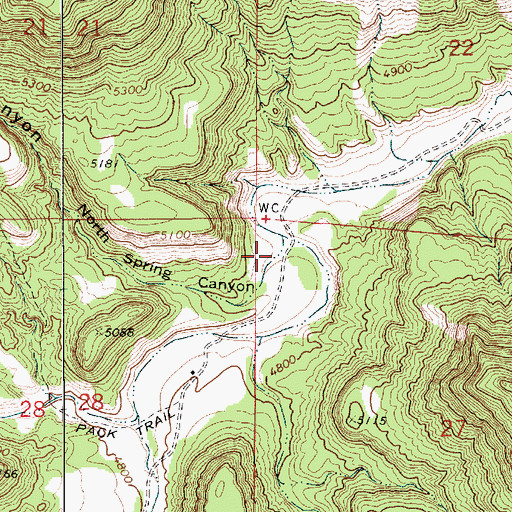Topographic Map of North Spring Canyon, NM