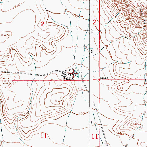 Topographic Map of North Tank, NM