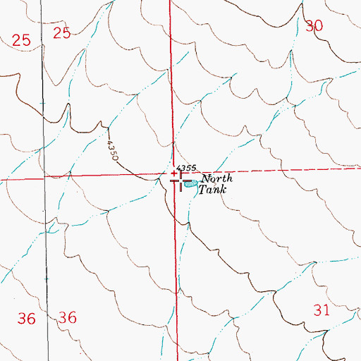 Topographic Map of North Tank, NM