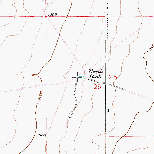 Topographic Map of North Tank, NM