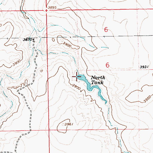 Topographic Map of North Tank, NM