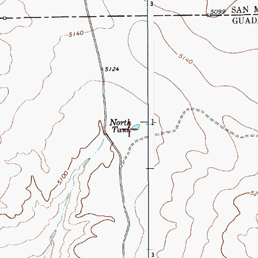 Topographic Map of North Tank, NM