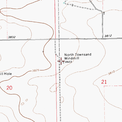 Topographic Map of North Townsand Windmill, NM