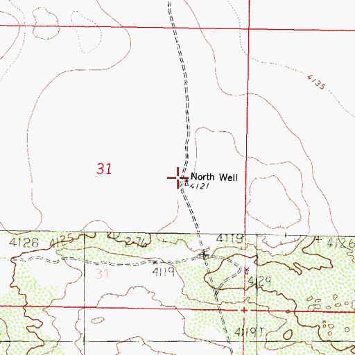 Topographic Map of North Well, NM
