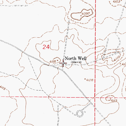 Topographic Map of North Well, NM