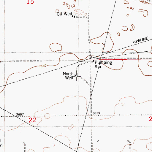 Topographic Map of North Well, NM