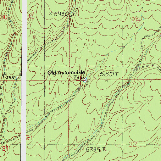 Topographic Map of Old Automobile Tank, AZ