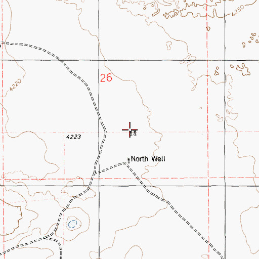 Topographic Map of North Well, NM