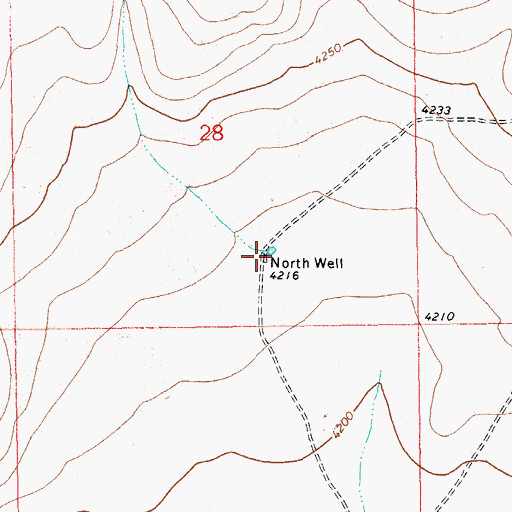 Topographic Map of North Well, NM