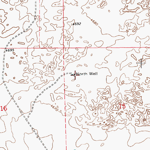Topographic Map of North Well, NM