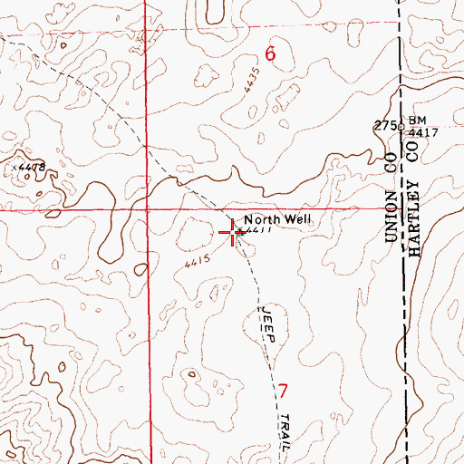 Topographic Map of North Well, NM