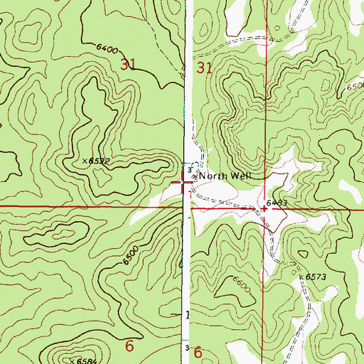 Topographic Map of North Well, NM