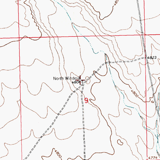 Topographic Map of North Windmill, NM