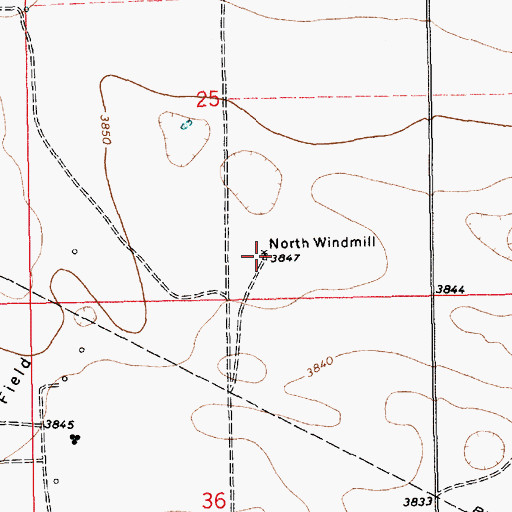 Topographic Map of North Windmill, NM