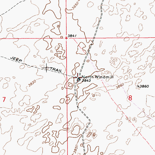 Topographic Map of North Windmill, NM