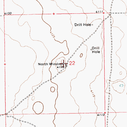 Topographic Map of North Windmill, NM