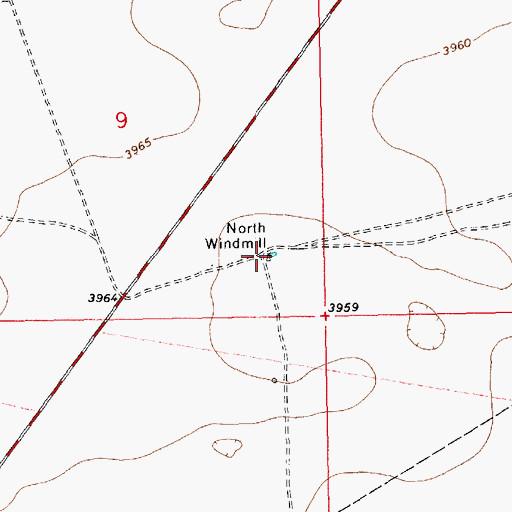 Topographic Map of North Windmill, NM