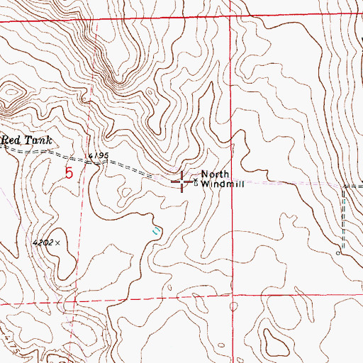 Topographic Map of North Windmill, NM