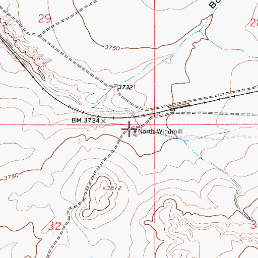 Topographic Map of North Windmill, NM
