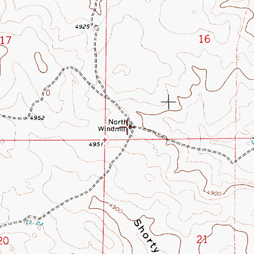 Topographic Map of North Windmill, NM