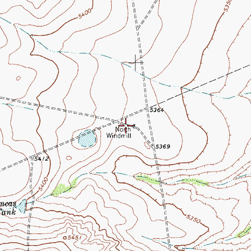 Topographic Map of North Windmill, NM