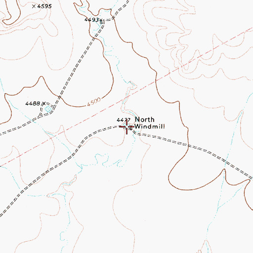 Topographic Map of North Windmill, NM