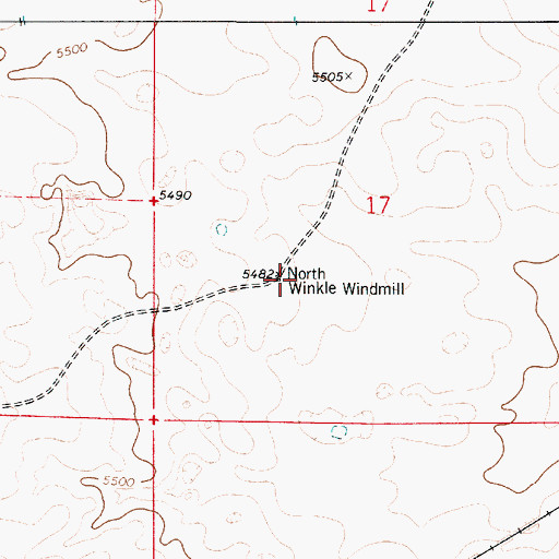Topographic Map of North Winkle Windmill, NM