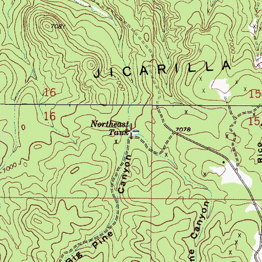 Topographic Map of Northeast Tank, NM