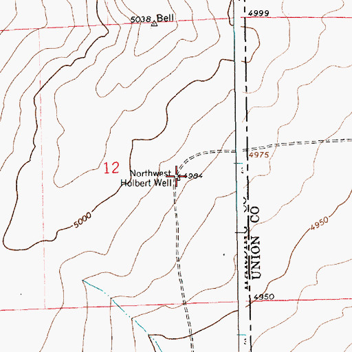 Topographic Map of Northwest Holbert Well, NM