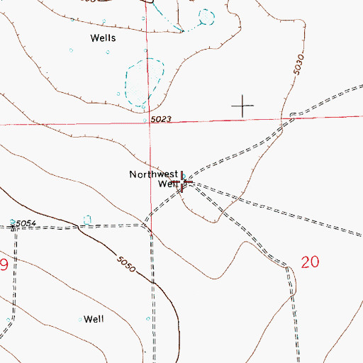 Topographic Map of Northwest Well, NM