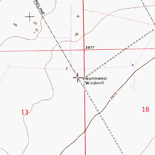 Topographic Map of Northwest Windmill, NM