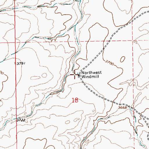 Topographic Map of Northwest Windmill, NM