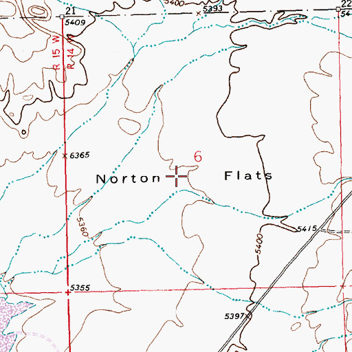 Topographic Map of Norton Flats, NM
