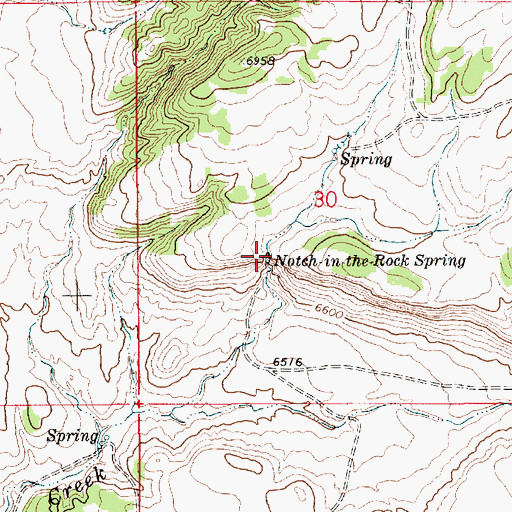 Topographic Map of Notch-in-the-Rock Spring, NM
