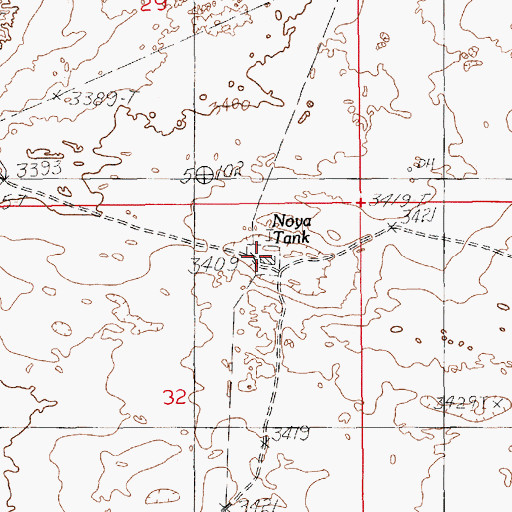 Topographic Map of Noye Tank, NM