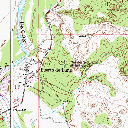 Topographic Map of Nuestra Senora de Refugio Cemetery, NM