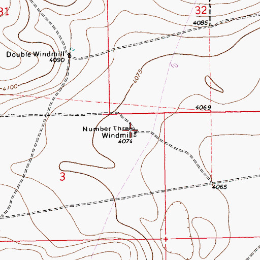 Topographic Map of Number Three Windmill, NM