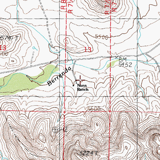 Topographic Map of Nunn Ranch, NM