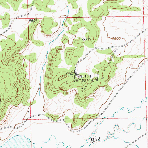 Topographic Map of Nutria Campground, NM
