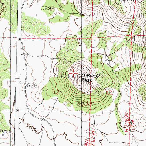 Topographic Map of O Bar O Peak, NM