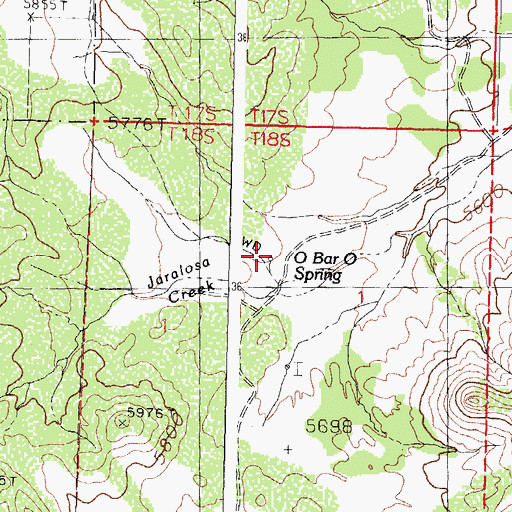 Topographic Map of O Bar O Spring, NM