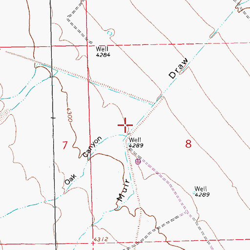 Topographic Map of Oak Canyon, NM