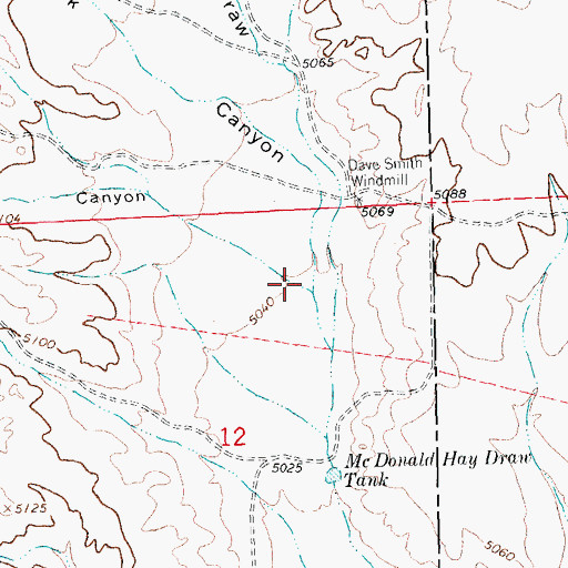 Topographic Map of Oak Canyon, NM