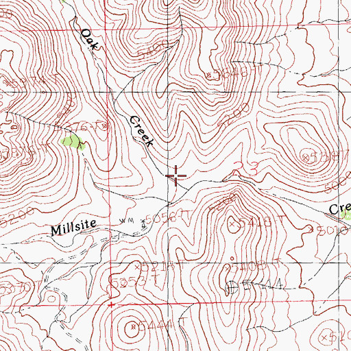 Topographic Map of Oak Creek, NM