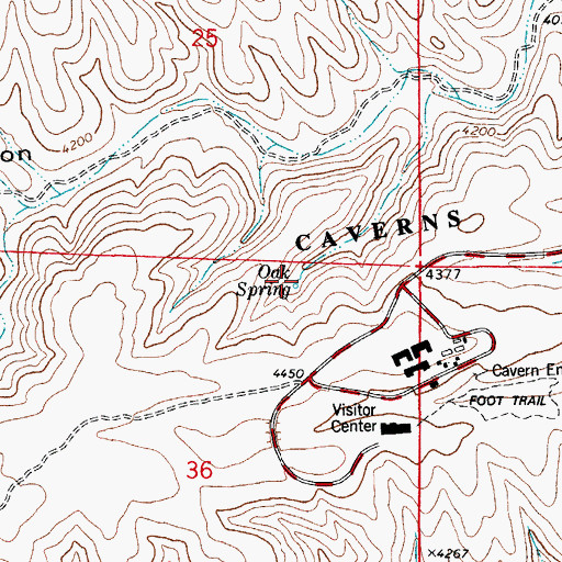 Topographic Map of Oak Spring, NM