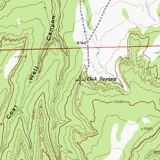 Topographic Map of Oak Spring, NM