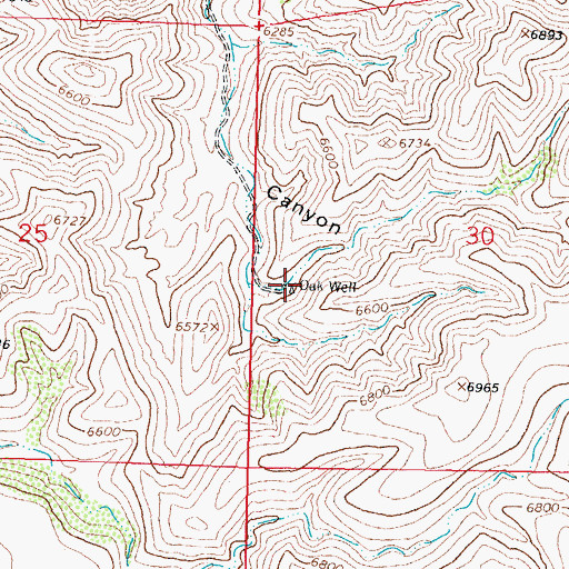 Topographic Map of Oak Well, NM