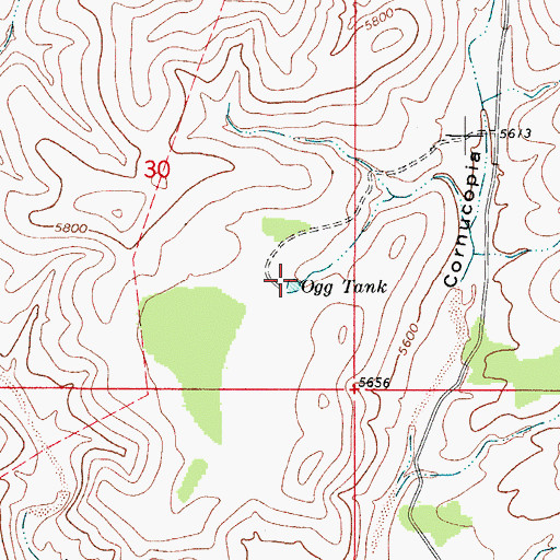 Topographic Map of Ogg Tank, NM