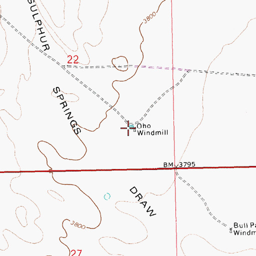 Topographic Map of Oho Windmill, NM