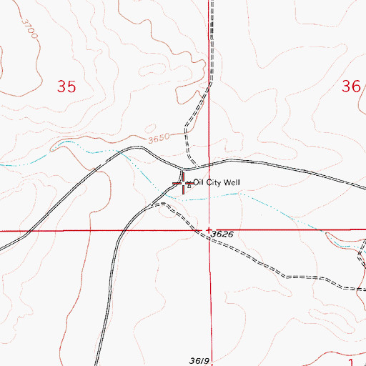 Topographic Map of Oil City Well, NM
